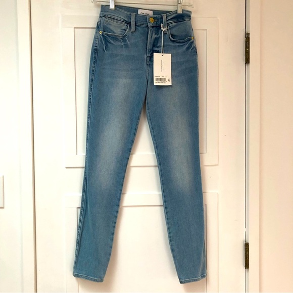 NWT Frame LeHigh High Rise Skinny Jeans double needle Size 25 - Picture 1 of 9